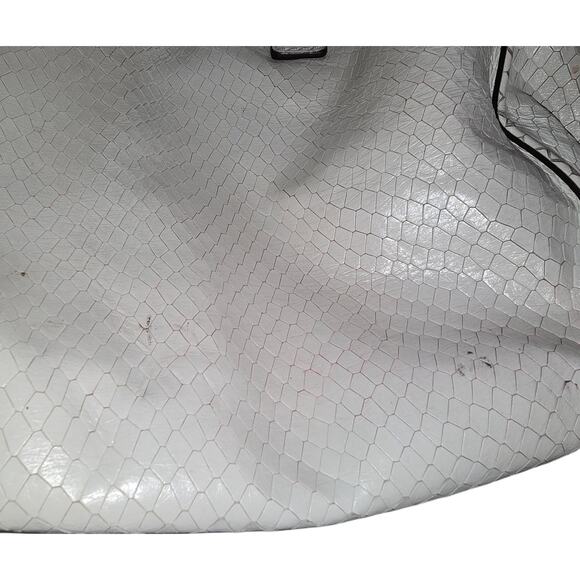 Rare White Michael Kors Snake Leather Python Hamilton Purse Satchel 35S5SHLT3N - Picture 11 of 12